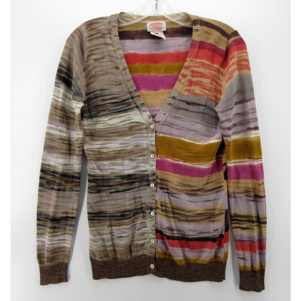Aoyama Itchome Sweater Small Cardigan Button Up Southwestern Aztec